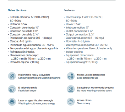 VittaBlue 4.0 Ozone | Sistema de Ozono Doméstico para Ropa y Superficies